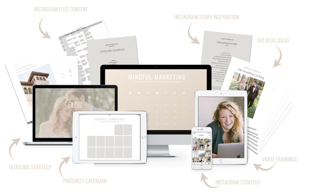Mindful Marketing Content Calendar for Wedding Professionals