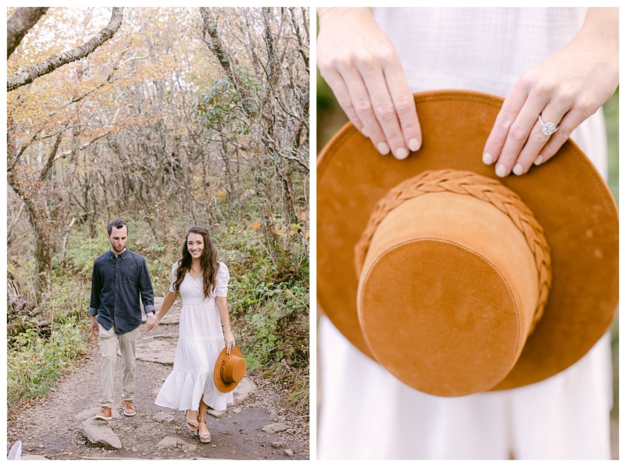engagement, bride and groom, bridal style, engagement ring, proposal, asheville photographer
