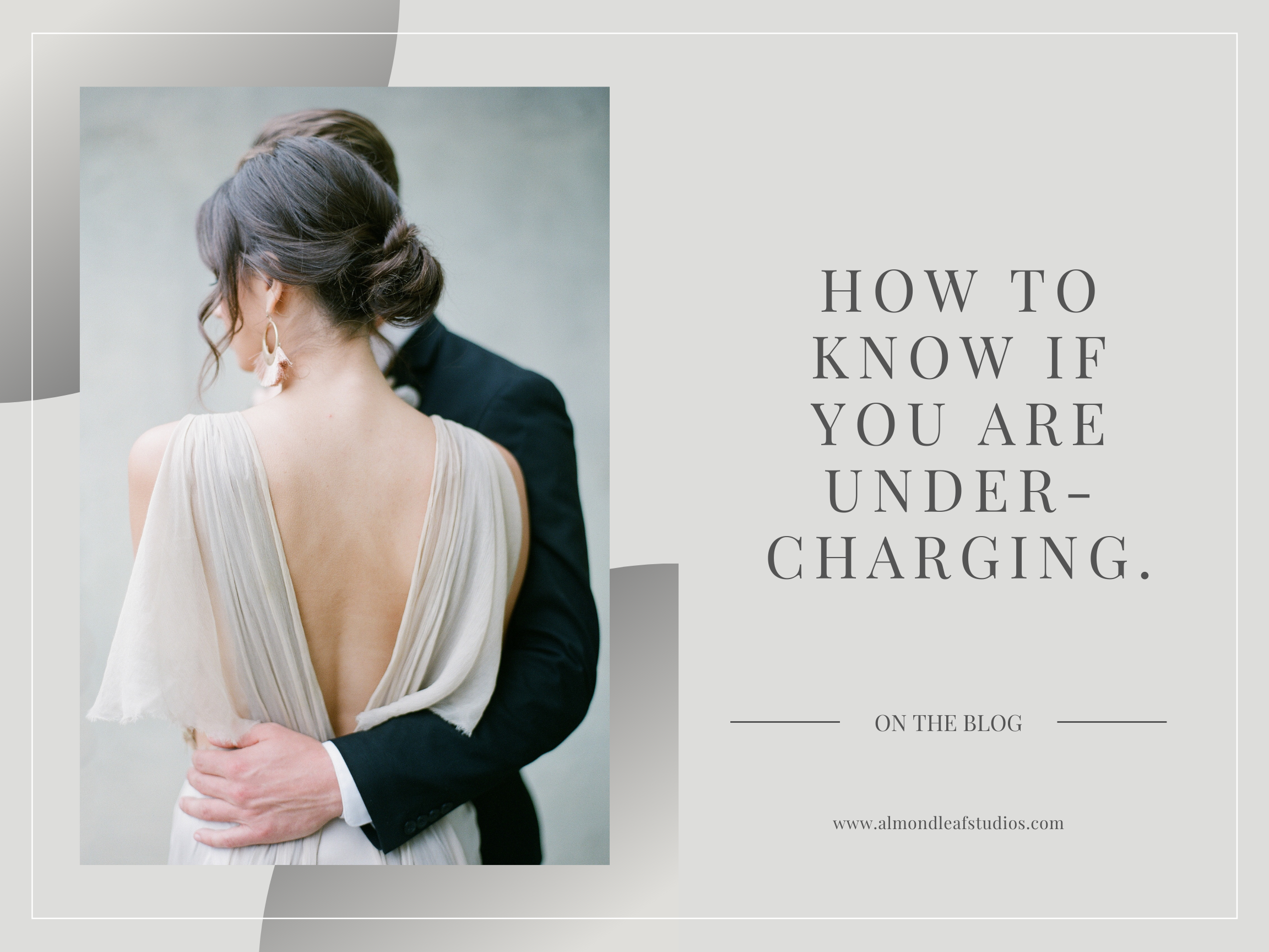 undercharging, entrepreneur, business education, wedding industry, photography industry, professional photographer, on the blog, almond leaf studios