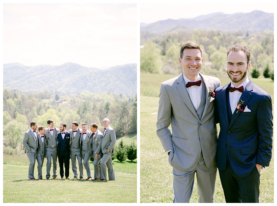 the ridge asheville wedding, north carolina wedding day, north carolina wedding photographer, wedding party, groomsmen, groom